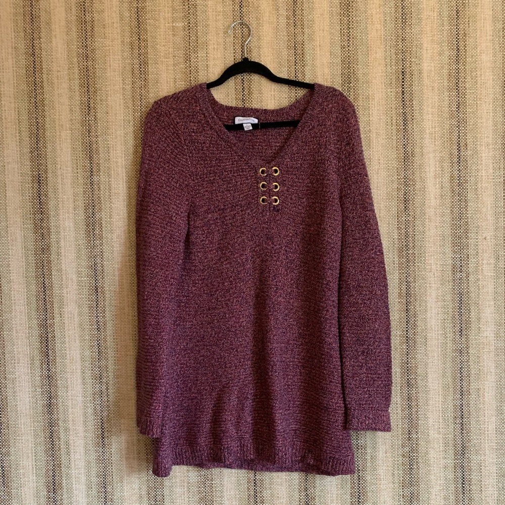 Chapter Club Dress Long Top Shirt Women Size Large Pink Blouse Long Sleeve